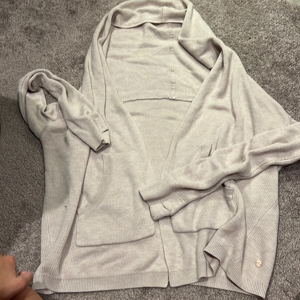 Size 6 lululemon oatmeal open cardigan